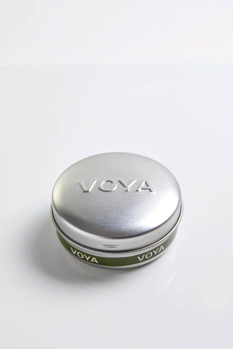 voya mini tin travel candle lime and clove scent