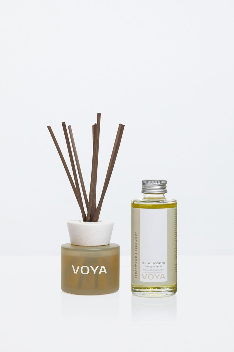 voya cedarwood and bergamot reed diffuser and refill bundle