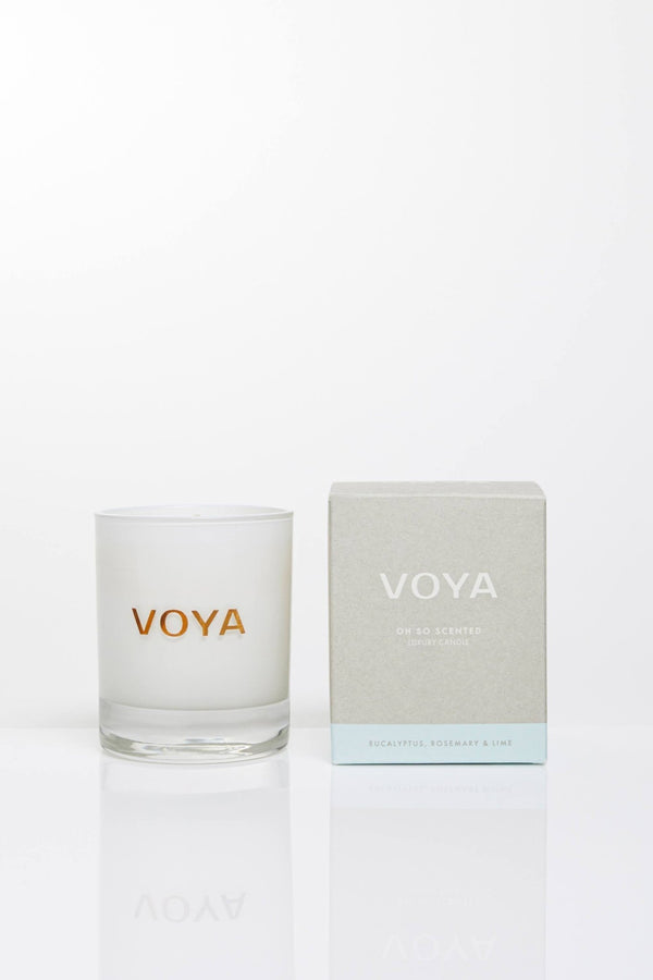voya eucalyptus rose and lime essential oil scented candle