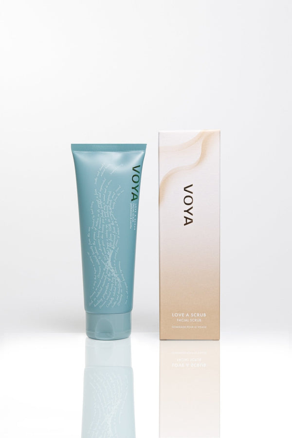 voya organic exfoliating face scrub, love a scrub with outer packaging